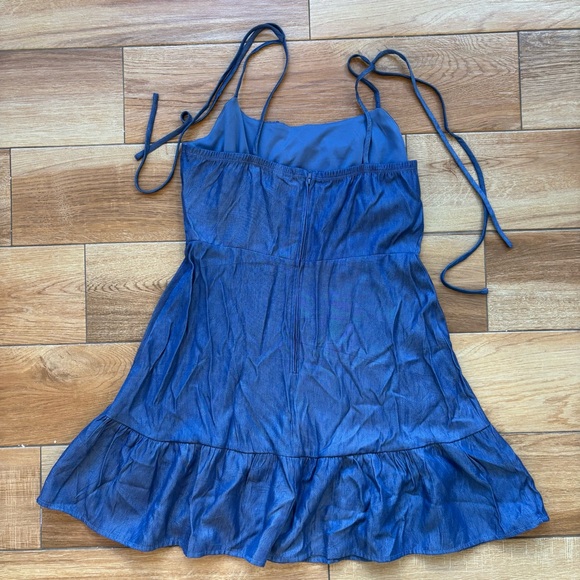 Blue Ruched Mini Dress - Picture 4 of 5
